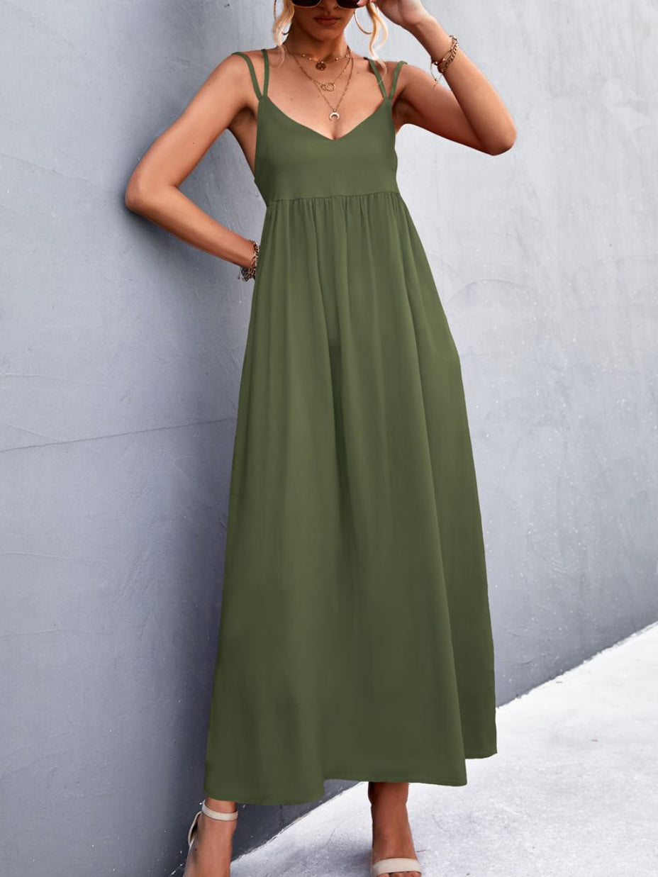 Double  Strap  Tie  Back  Dress