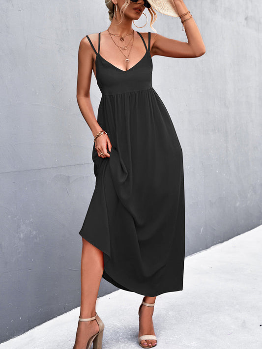 Double  Strap  Tie  Back  Dress