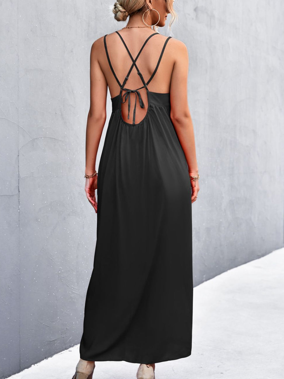 Double  Strap  Tie  Back  Dress