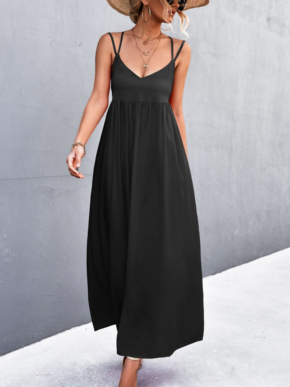 Double  Strap  Tie  Back  Dress